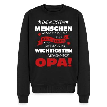 Die Wichtigsten Nennen Mich Opa Retro Vintage - Männer Premium Bio Pullover - Schwarz - Vorne - Nico (187cm)