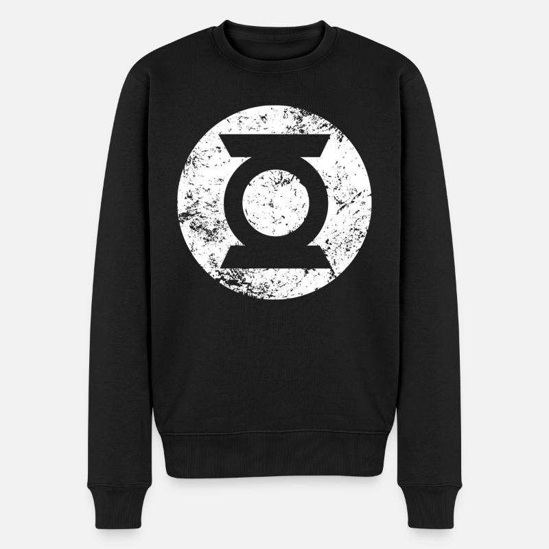 Green Lantern Logo transparent - Männer Premium Bio Pullover - Schwarz
