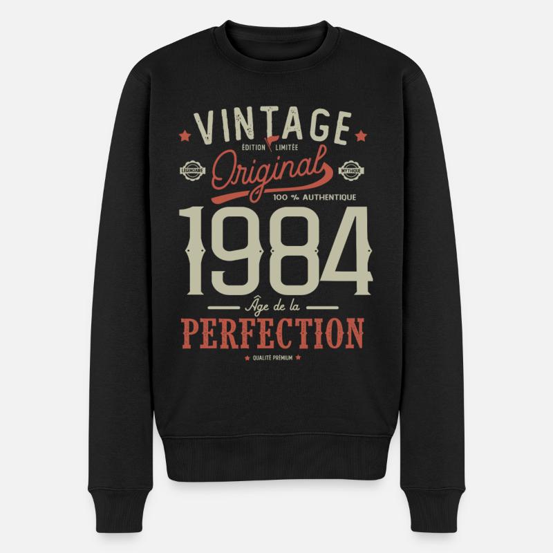 Âge perfection 1984 anniversaire - Pull Premium bio Homme - noir