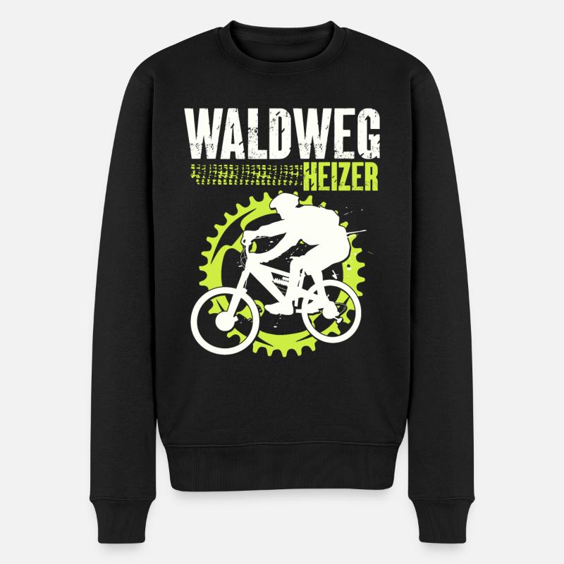 Waldweg Heizer MTB Mountainbike Mountainbiker - Männer Premium Bio Pullover - Schwarz