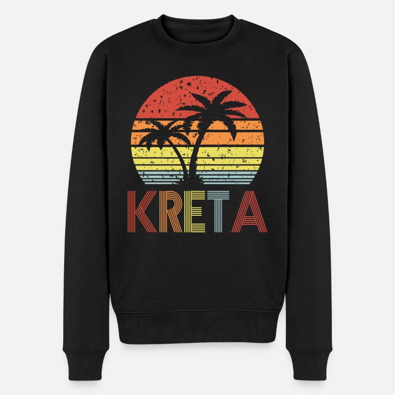 Kreta - Männer Premium Bio Pullover - Schwarz