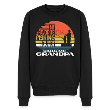Angler My Favorite Fishing Buddy Calls Me Grandpa - Men's Premium Organic Jumper - black - Front - Nico (187cm)