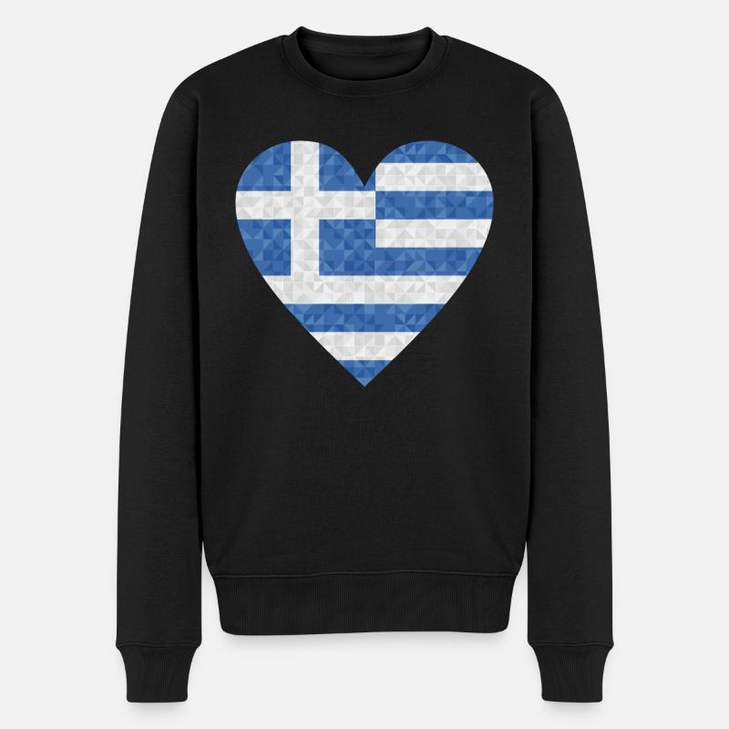 Grèce Drapeau Grec - Pull Premium bio Homme - noir