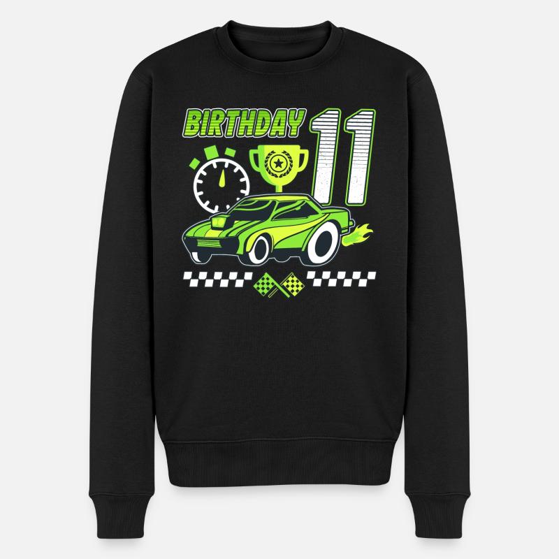 11ème anniversaire voiture de course 11 ans pilote de course - Pull Premium bio Homme - noir
