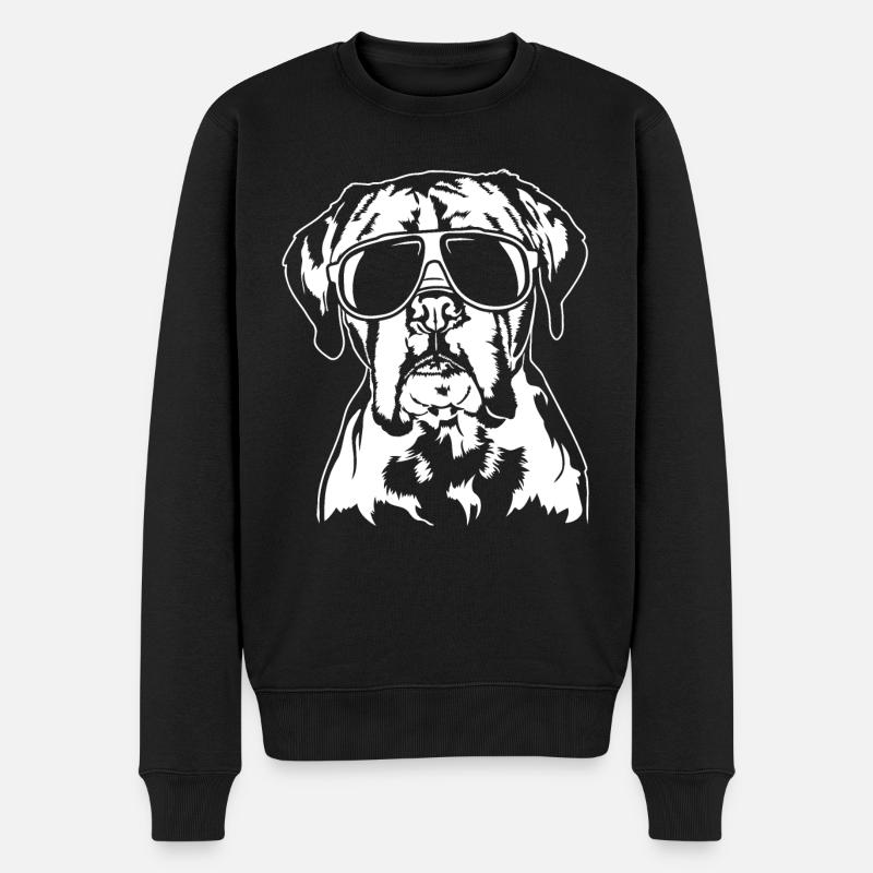 Boxer Sonnenbrille cool Hunde Hund Wilsigns - Männer Premium Bio Pullover - Schwarz