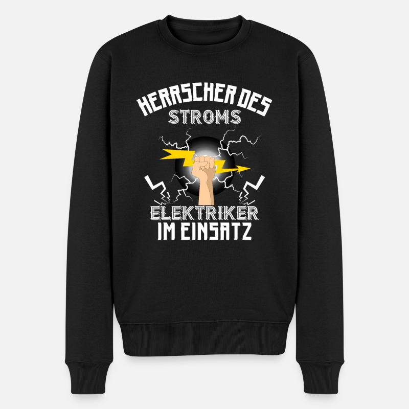 Strom | Elektriker - Männer Premium Bio Pullover - Schwarz