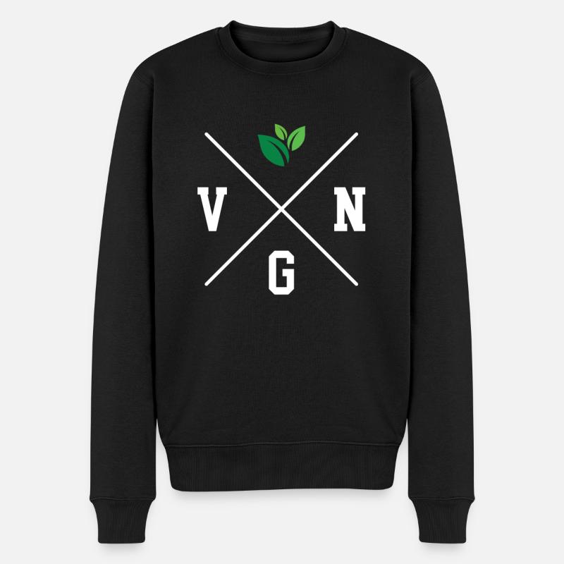 | VGN végétalien Végétalien - Pull Premium bio Homme - noir