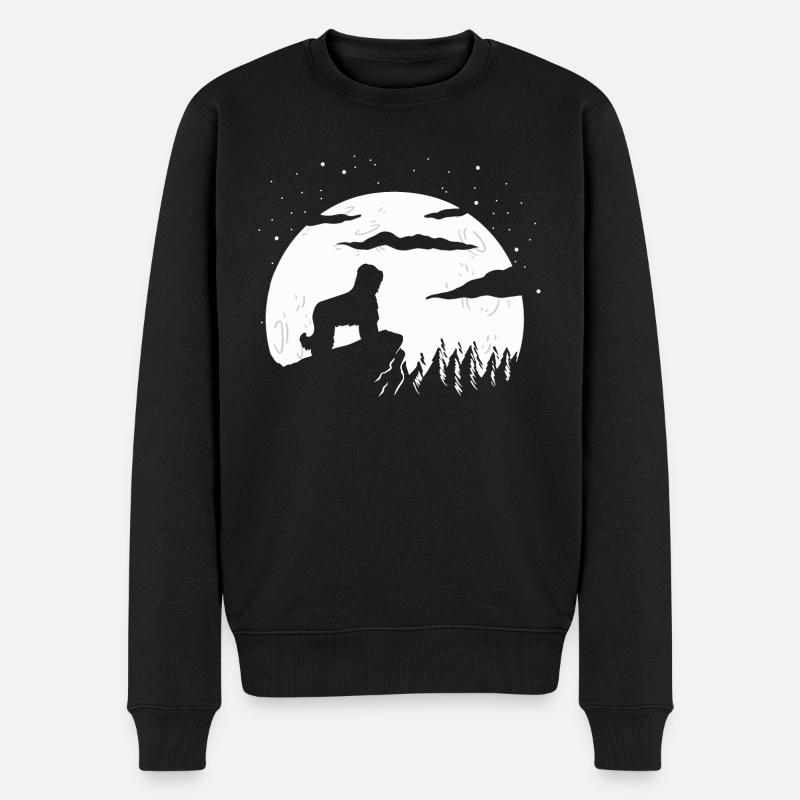 Briard Moon Gift - Men's Premium Organic Jumper - black