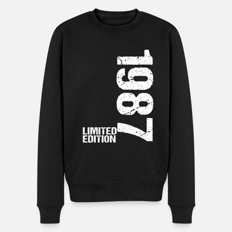 35. Geburtstag 1987 - Geschenk Spruch Geschenkidee - Männer Premium Bio Pullover - Schwarz