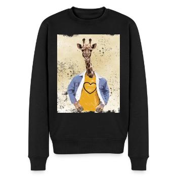 Giraffe Gfk gewaltfreie Kommunikation - Männer Premium Bio Pullover - Schwarz - Vorne - Nico (187cm)