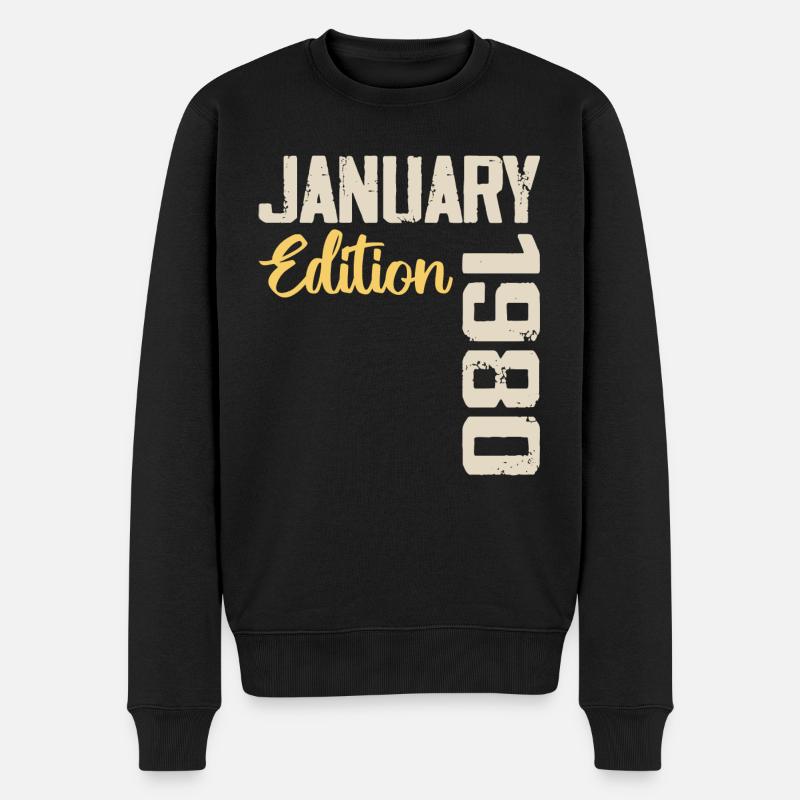 Geburtstagsgeschenk geboren im Januar 1980 - 1980 - Männer Premium Bio Pullover - Schwarz