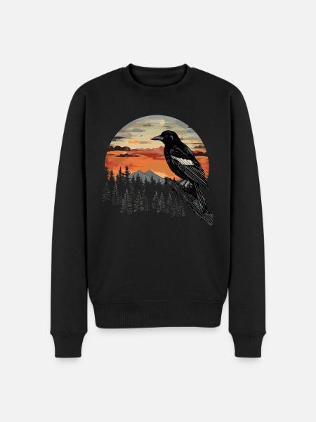 Magpie Bird Bird Breeder Flying - Men's Premium Organic Jumper - black