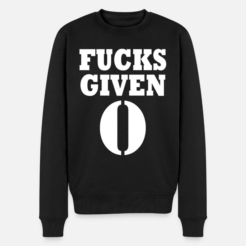 Zero fucks given - Männer Premium Bio Pullover - Schwarz