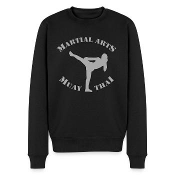 MUAY THAI - Männer Premium Bio Pullover - Schwarz - Vorne - Nico (187cm)