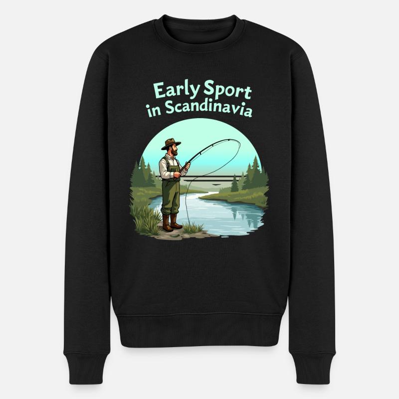 Pêche en Scandinavie - Pull Premium bio Homme - noir