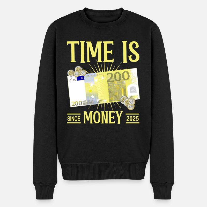 Zeit ist Geld - Männer Premium Bio Pullover - Schwarz