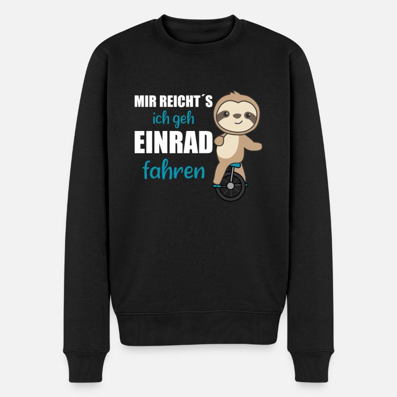 Einrad Faultier Einradfahrer Faultiere Zirkus - Männer Premium Bio Pullover - Schwarz