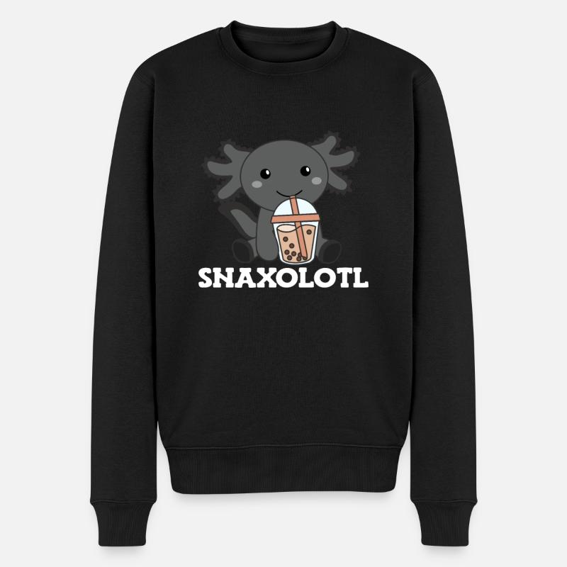 Snaxolotl Axolotl Bubble Te Lovers Søde dyr - Økologisk premium-sweatshirt til mænd - sort