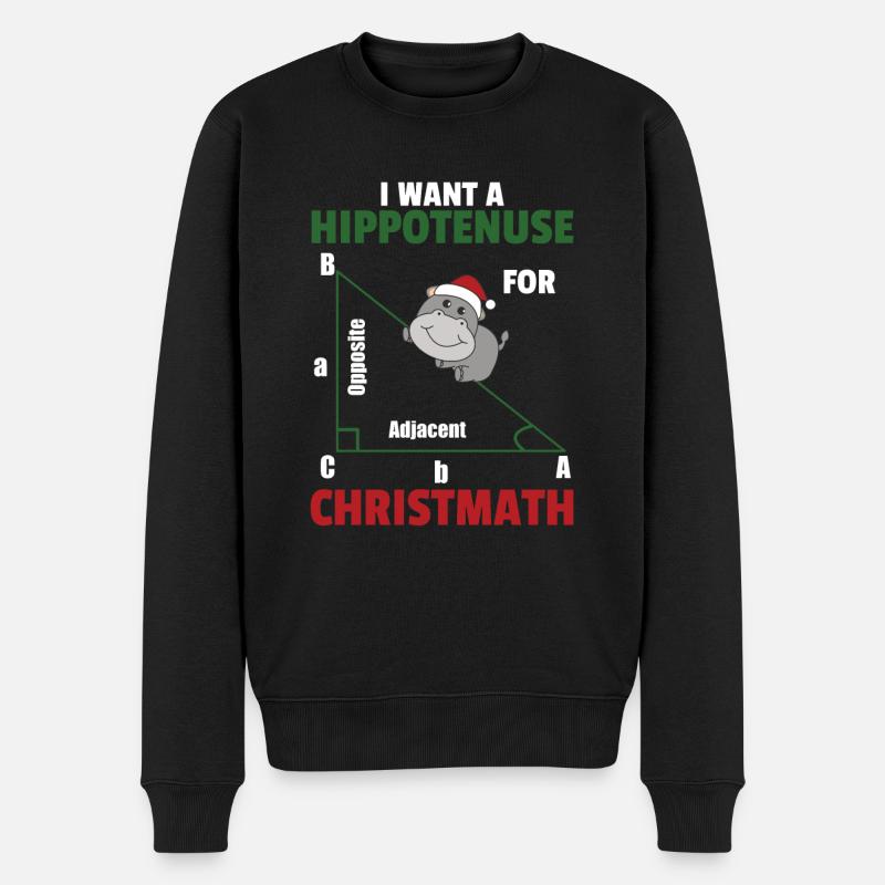 Je veux un hippopotame pour les hippopotames doux de Noël - Pull Premium bio Homme - noir
