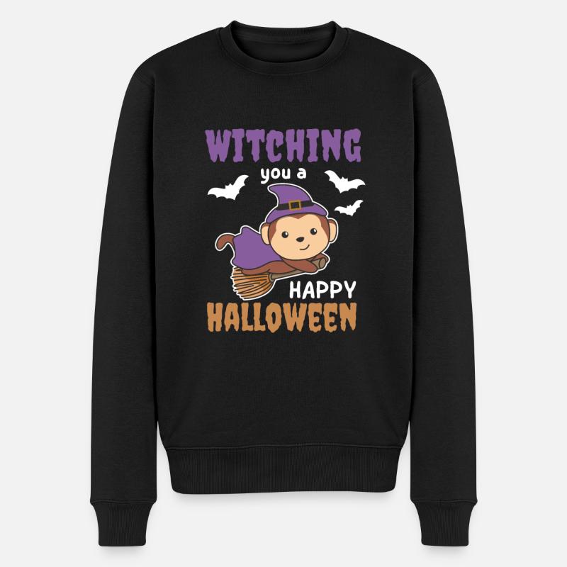 Sorcières singes Sorcières Sorcières vous sorcière un joyeux Halloween - Pull Premium bio Homme - noir