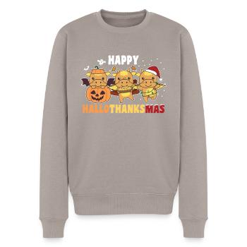 Joyeux Hallothanksmas Dragon de Noël Dragon - Pull Premium bio Homme - taupe - Devant - Nico (187cm)