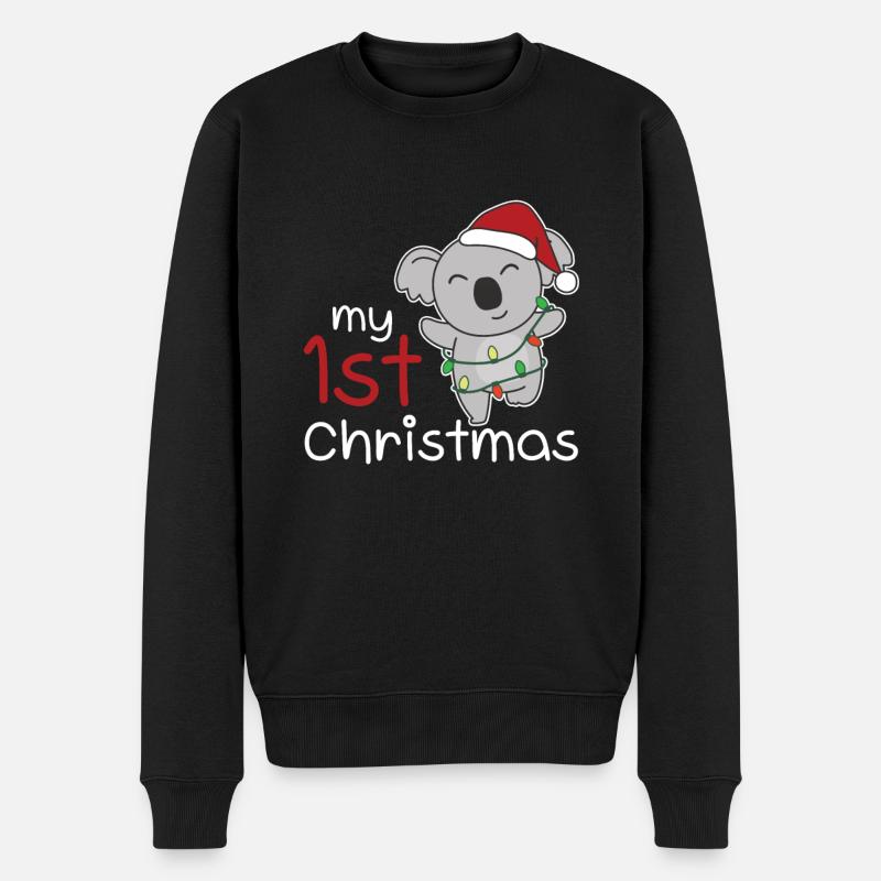 Koala Weihnachten Koalas my 1st Christmas - Männer Premium Bio Pullover - Schwarz