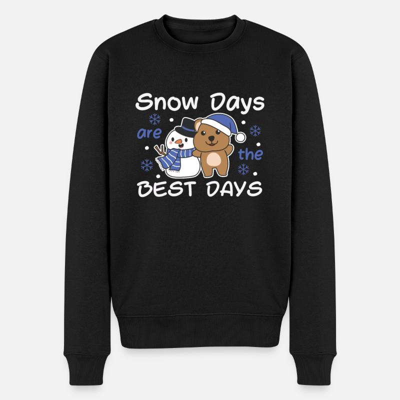 Quokka Snow Days are the best days Winter - Männer Premium Bio Pullover - Schwarz