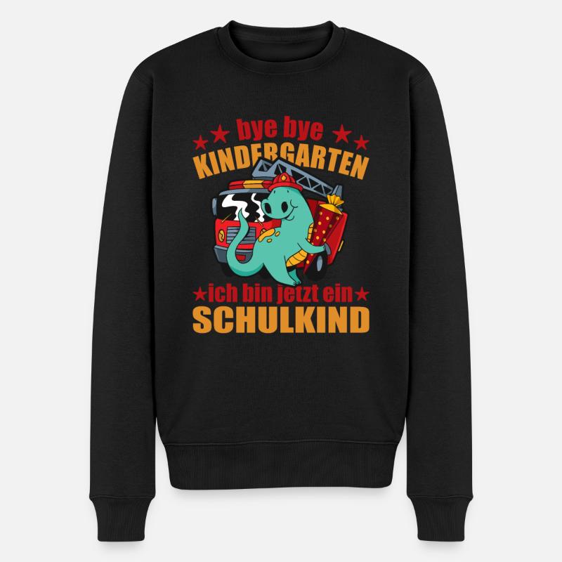 bye bye Kindergarten Schulkind Einschulung Dino - Männer Premium Bio Pullover - Schwarz