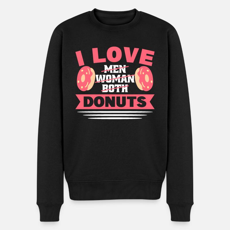 Aroace Agender Asexuell Flag Pride LGBTQ Donuts - Männer Premium Bio Pullover - Schwarz