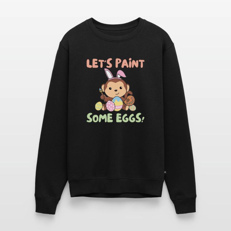 cute monkeys at Easter with Easter eggs monkey Men's Premium Organic Jumper