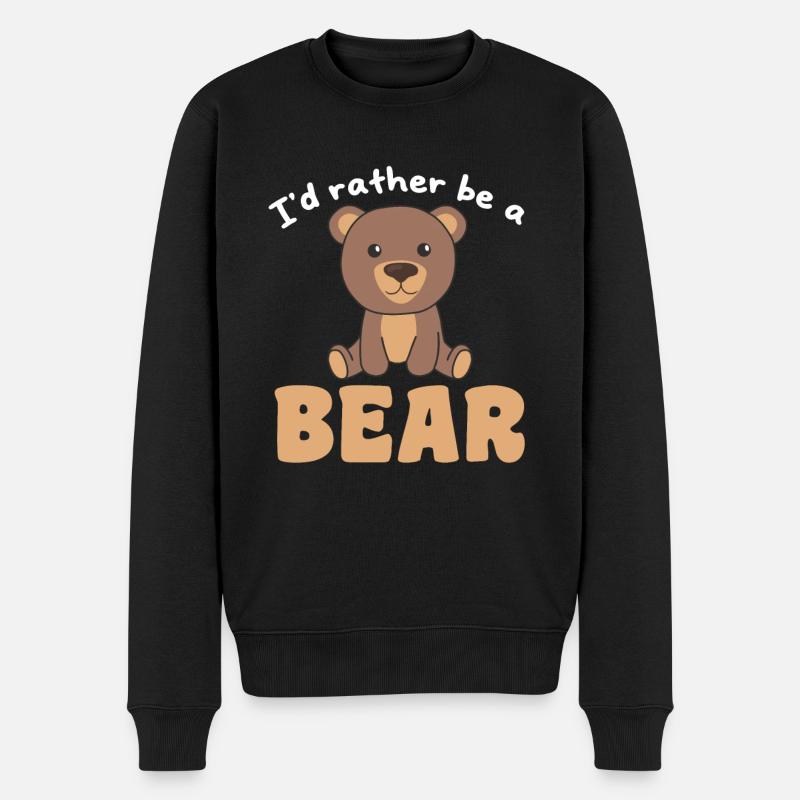 Ich wäre lieber eine Bär - süßer Bär - Männer Premium Bio Pullover - Schwarz