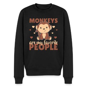 Monkeys are my dearest people - cute monkey - Men's Premium Organic Jumper - black - Front - Nico (187cm)