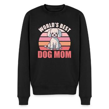 Weltbester Hunde Mama süßer Pudel - Männer Premium Bio Pullover - Schwarz - Vorne - Nico (187cm)