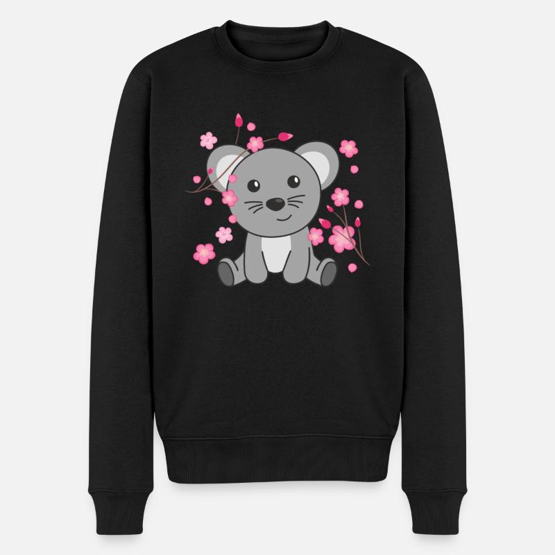 Maus süße Tiere für Kinder Kawaii - Männer Premium Bio Pullover - Schwarz