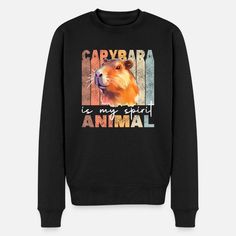 Capybara is my spirit animal - süßes Capybara - Männer Premium Bio Pullover - Schwarz
