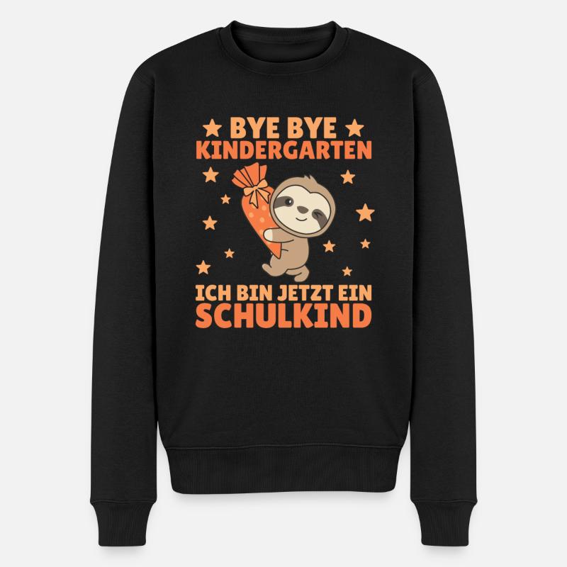 bye bye Kindergarten ich bin jetzt ein Schulkind - Männer Premium Bio Pullover - Schwarz