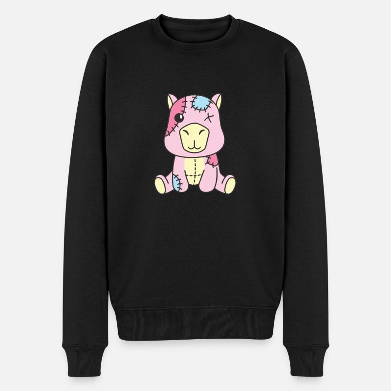Kawaii Gothic Capybara Pastellfarben Gothic Goth - Männer Premium Bio Pullover - Schwarz
