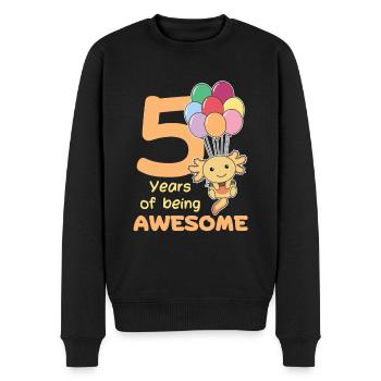 Axolotl for 5th birthday children five years old - Men's Premium Organic Jumper - black - Front - Nico (187cm)