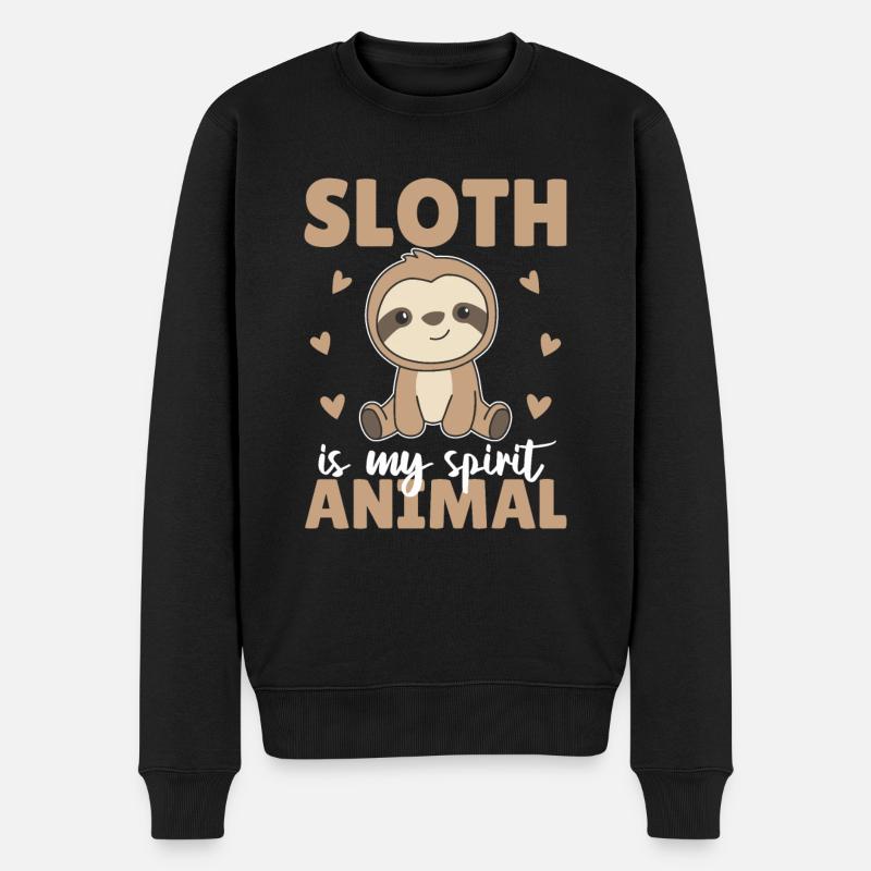 Sloth is my spirit animal - süßes Faultier - Männer Premium Bio Pullover - Schwarz