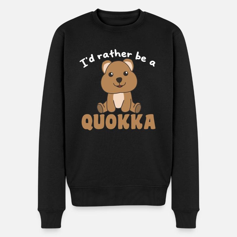 Ich wäre lieber ein Quokka - süßes Quokka - Männer Premium Bio Pullover - Schwarz