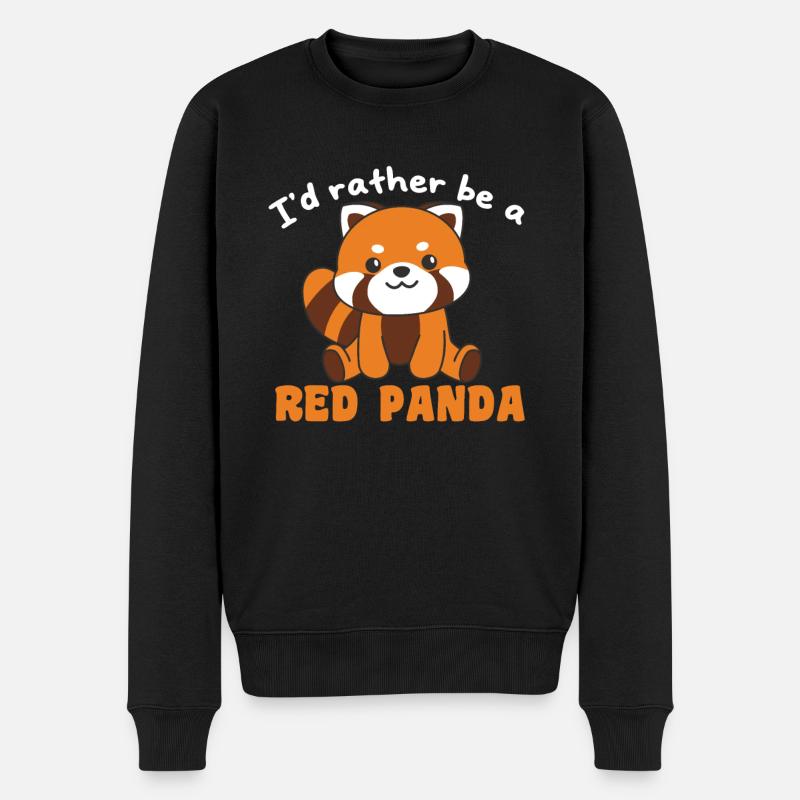 Je préfère être un panda roux panda rouge mignon panda rouge - Pull Premium bio Homme - noir