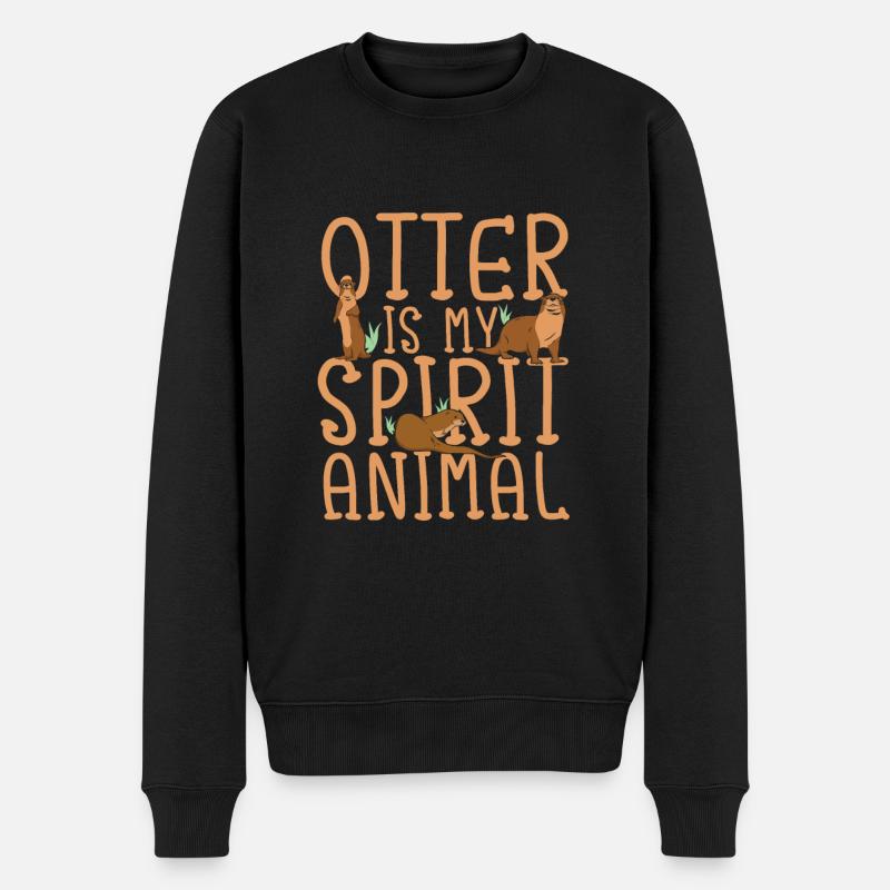 Otter is my spirit animal - süßer Otter - Männer Premium Bio Pullover - Schwarz