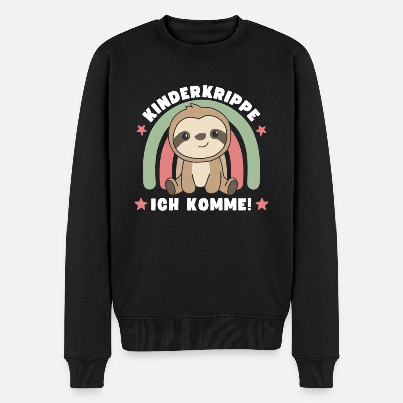 Kinderkrippe Ich Komme! - Männer Premium Bio Pullover - Schwarz