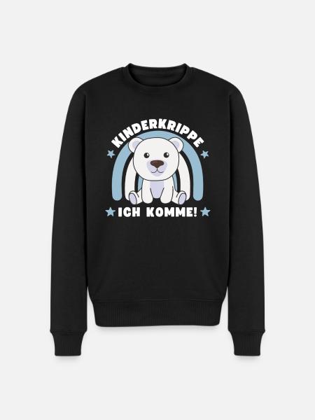 Kinderkrippe Ich Komme! Eisbär - Männer Premium Bio Pullover - Schwarz