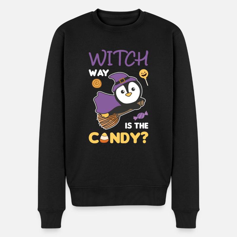 Penguin Witches Witch way est le bonbon Happy - Pull Premium bio Homme - noir