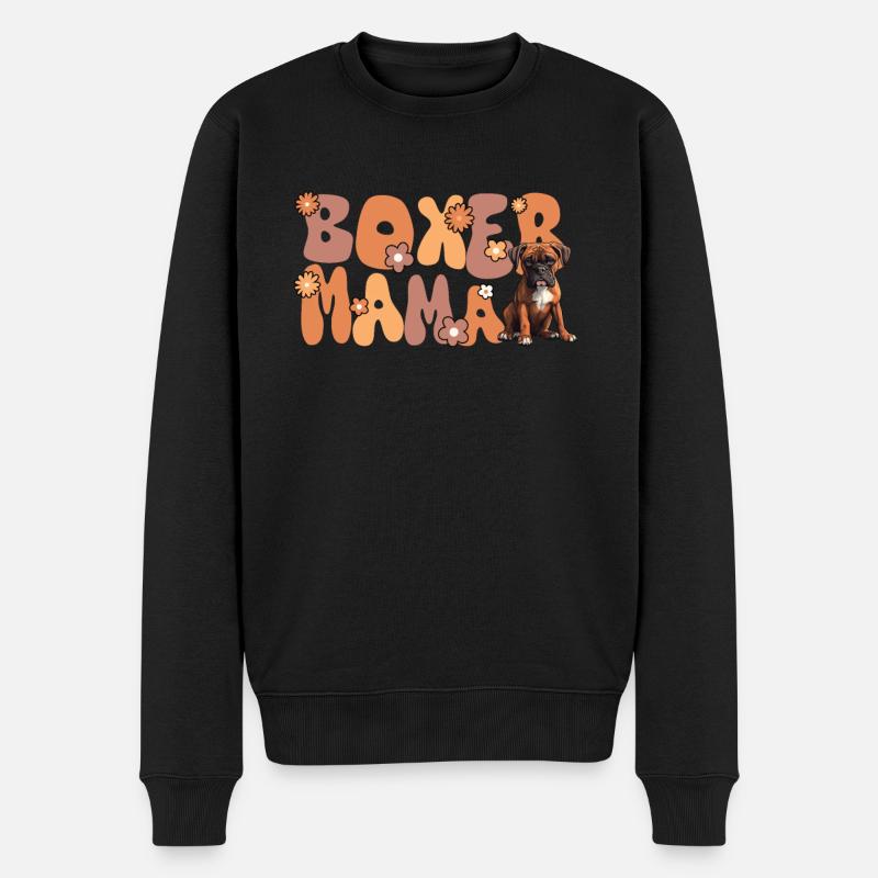 Boxer Chien Groovy Boxer Maman - Pull Premium bio Homme - noir