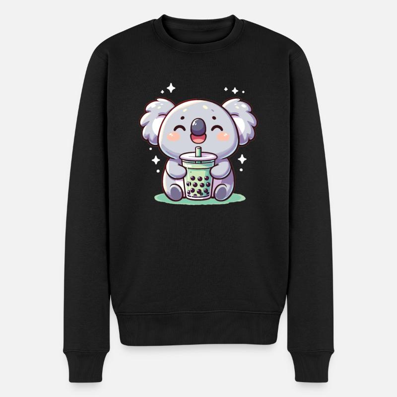 Kawaii Koalas Bubble Tea Boba Koala - Männer Premium Bio Pullover - Schwarz