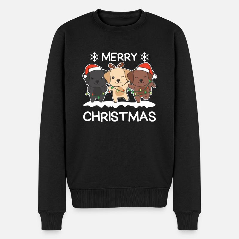 Frohe Weihnachten Labrador Heiligabend Hunde - Männer Premium Bio Pullover - Schwarz