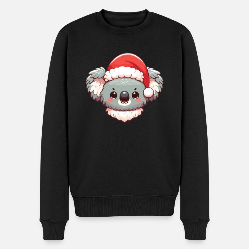 Weihnachtsmütze Weihnachten Koala - Männer Premium Bio Pullover - Schwarz