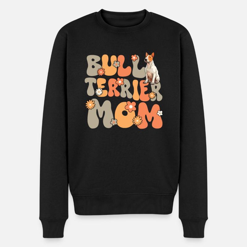 Bullterrier Groovy Bull Terrier Mom - Männer Premium Bio Pullover - Schwarz